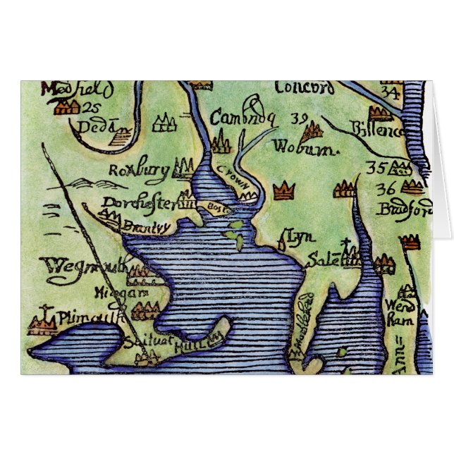 NEU-ENGLAND KARTE 1677 (Vorderseite (Horizontal))