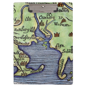 NEU-ENGLAND KARTE 1677 KLEMMBRETT