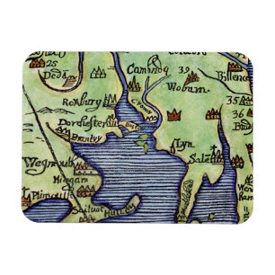 NEU-ENGLAND KARTE 1677 MAGNET