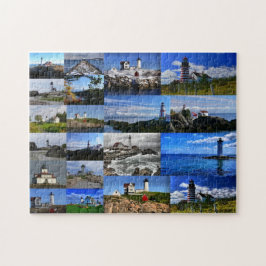 Neu-England Leuchtturm-Collagen-Puzzlespiel Puzzle
