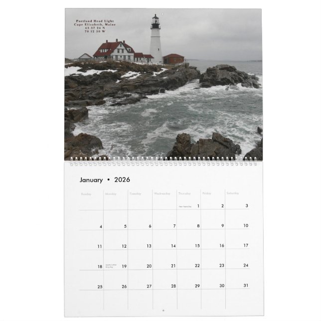 Neu-England Leuchtturm-Kalendersupergröße 2014 Kalender (Jan 2026)