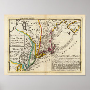 Neu-England, New York, New-Jersey und Pennsylvania Poster