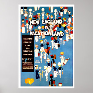 Neu-England Vintages Reise-Plakat Poster