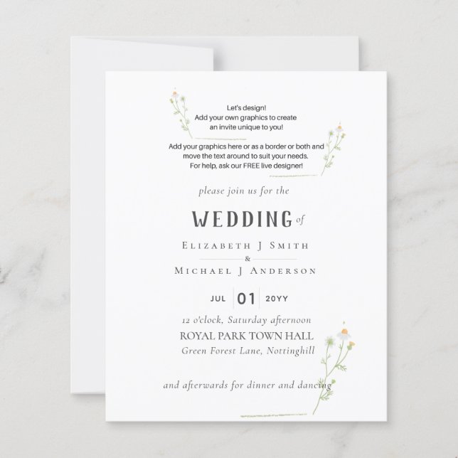 NEU! ENTWICKLUNGSEIGENE WEDDING INVITE - ab 0,50 (Vorderseite)