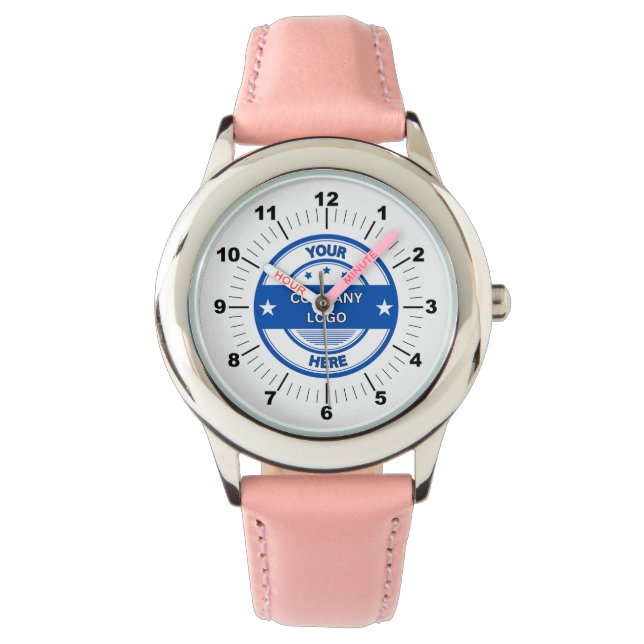 NEU! Federwache des Kindes - Personalisiert rosa Armbanduhr (Vorderseite)