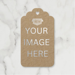 NEU! Foil Gift Tags Silver - Scalloped - 10 Pack Geschenkanhänger