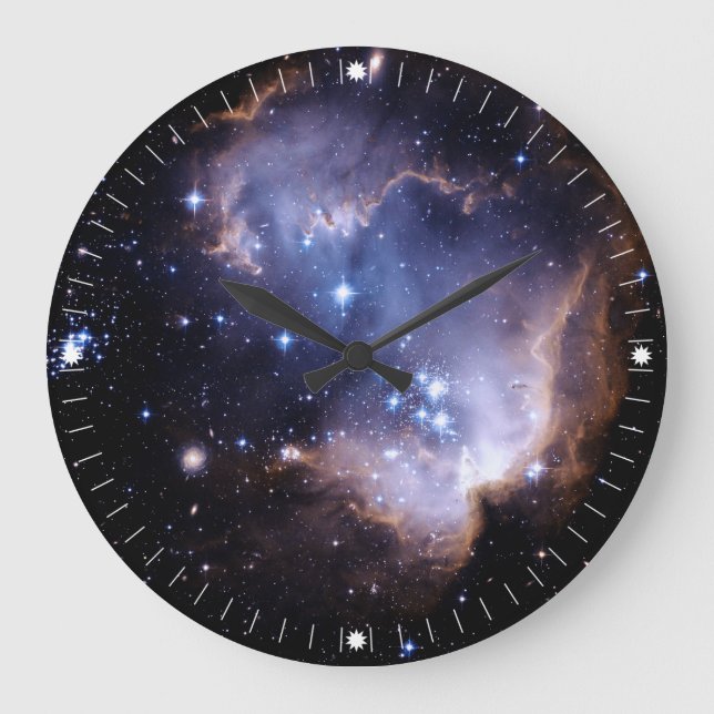 Neu formende Sterne Große Wanduhr (Vorderseite)