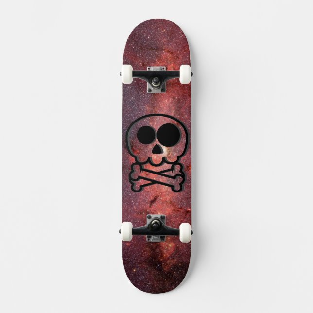 NEU - Galaxy Cartoon Totenkopf Skateboard (Vorderseite)
