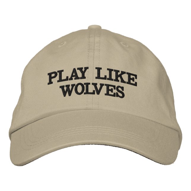 NEU GEFUNDEN WERT! ''SPIELEN WIE WOLVES'' EMBROIDE BESTICKTE BASEBALLKAPPE (Vorderseite)