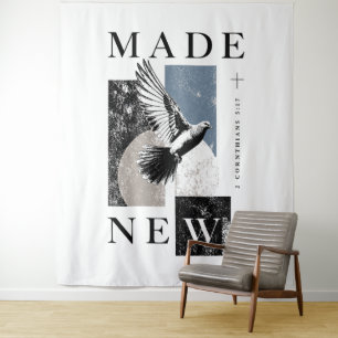 Neu gemacht 2 Korinther 5:17 Brutalist Taube Taufe Wandteppich