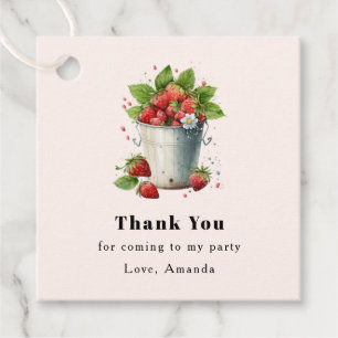 Neu gepickte Erdbeeren in einem Eimer Vielen Dank Geschenkanhänger