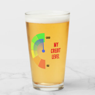 NEU! Glass Cup Mein Kreditlevel - Größe 16oz Glas