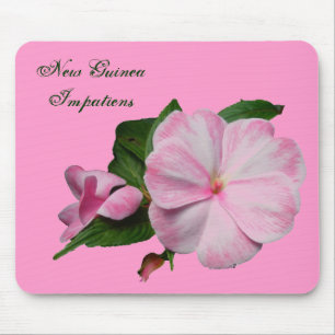Neu-Guinea Impatiens rosa weißes Mousepad