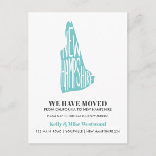 NEU HAMPSHIRE Wir haben neue Adresse Neue Zuhause  Postkarte