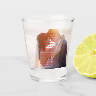 NEU! Hochzeitsleder Shot Glass - Roter Text 1,5 oz Schnapsglas