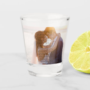 NEU! Hochzeitsleder Shot Glass - Schwarzer Text 1. Schnapsglas