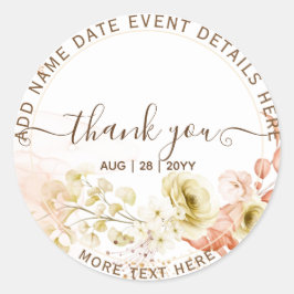 NEU! Hübsche Blume aus Korallenoliven gemischte CO Runder Aufkleber