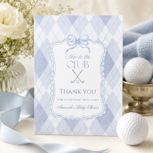 Neu im Club Boy Blue Golf-Baby-Shower Dankeskarte