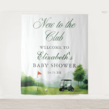 Neu im Club Golf-Baby-Shower-Fotohintergrund