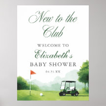 Neu im Club Golf-Baby-Shower-Willkommensschild