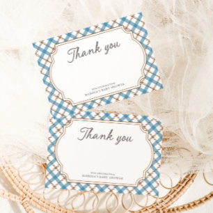 Neu im Club Golf Blau & Braun Baby Shower Dankeskarte