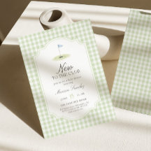 Neu im Club Golf Grüner Gingham Baby Shower