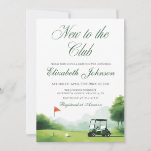 Neu im Club Golf Moderne Babyparty QR Code Einladung