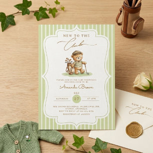 Neu im Club Little Putter Baby Shower auf dem Weg Einladung