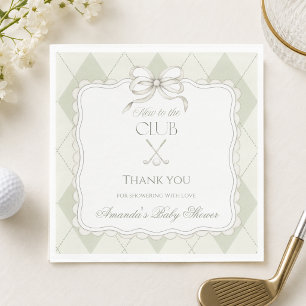 Neu im Club Oliven Grün Golf Baby Shower Serviette