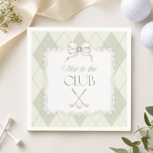 Neu im Club Oliven-grüne Golf-Baby-Shower-Dekorati Serviette