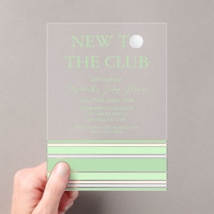 Neu im Club Preppy-Baby-Party Acryleinladungen