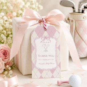 Neu im Club rosa Golf-Baby-Party Geschenkanhänger