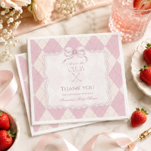 Neu im Club rosa Golf-Baby-Party Serviette