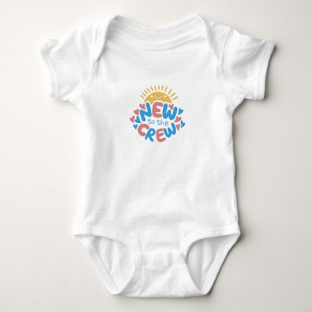 Neu im Crew Baby Zitat Strampler (Vorderseite)