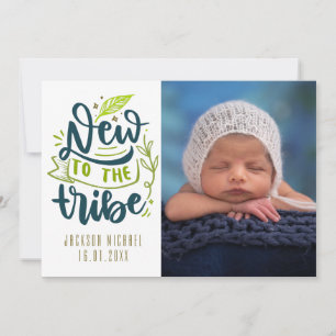 Neu im Stamm  Foto Collage Neugeborenes Baby Junge Ankündigung
