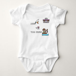 "Neu im Team" ROSA anpassbares Angel-Fischerei- Baby Strampler