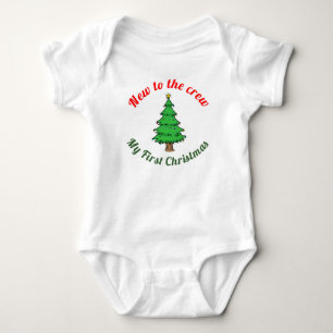 neu in der Crew erste Weihnachtskinderoutfit Baby Strampler