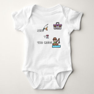 "Neu in der Crew" PINK Anpassbare Fischerei Baby Strampler