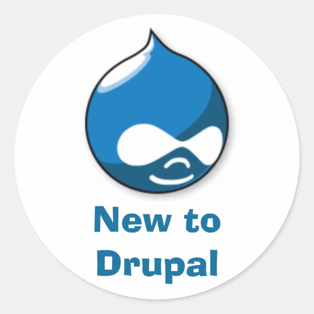 Neu in Drupal Runder Aufkleber (Vorderseite)
