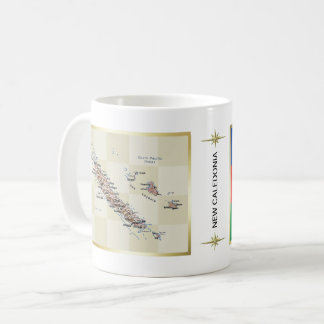 Neu-Kaledonien Flagge + Karten-Tasse Kaffeetasse