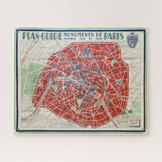 NEU! KARTE DER PARIS-MONUMENTE DER 40er Jahre Puzzle