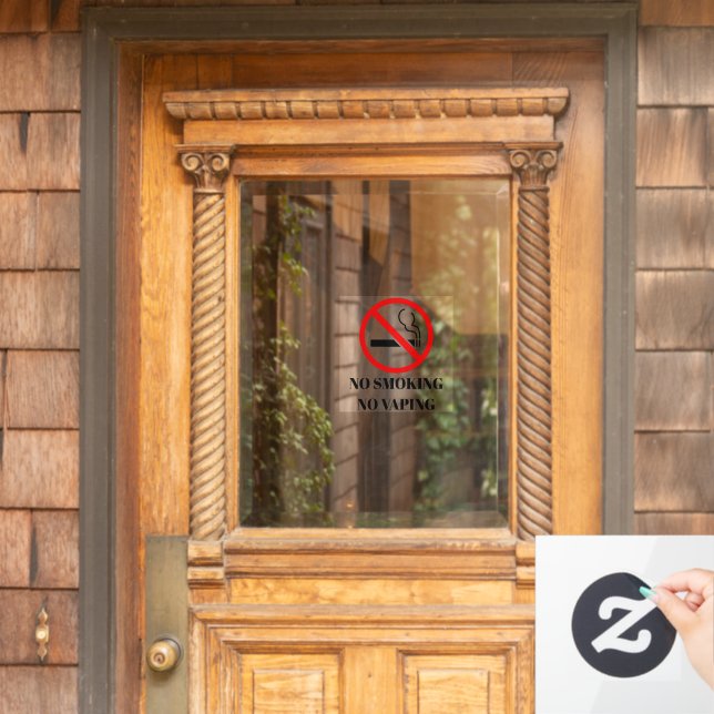 NEU! 🚭 Keine Rauchschutzklammer - 8x8 m² Fensteraufkleber (Haustür)