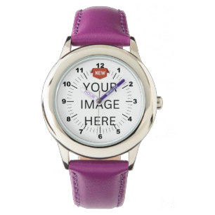 NEU! Kid's Adjustable Bezel Stainless Steel Lila Armbanduhr