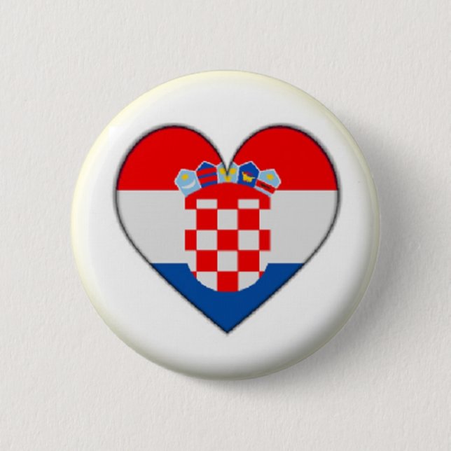 NEU! - KROATIEN HERZEN BUTTON ZURÜCK ABZEICHEN (Vorderseite)