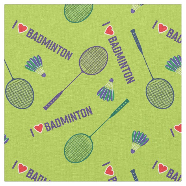 NEU! Liebe-Badminton mit Schlägern in frisch grün Stoff (Nahaufnahme)