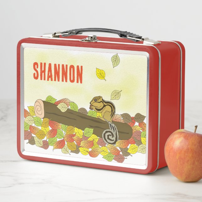 NEU! Lunchbox - Chipmunk Fall (Name hinzufügen) Me (Beispiel)
