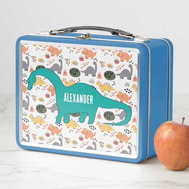 NEU! Lunchbox - Dinosaurier (Name hinzufügen) Meta (Beispiel)