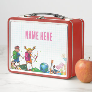 NEU! Lunchbox - Zurück zu Schulmetall - Rot
