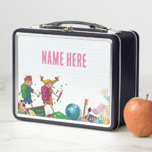 NEU! Lunchbox - Zurück zu Schulmetall - Schwarz