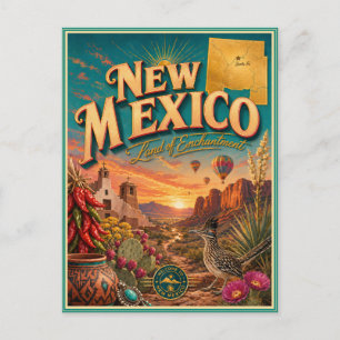 Neu-Mexiko-Retro-Reisesouvenir-Postkarte Postkarte